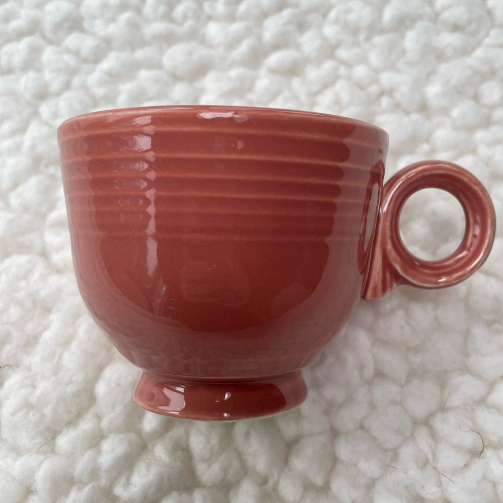 Vintage Fiestaware 1950s Rose Ring Handle Tea Cup Homer Laughlin HLC
